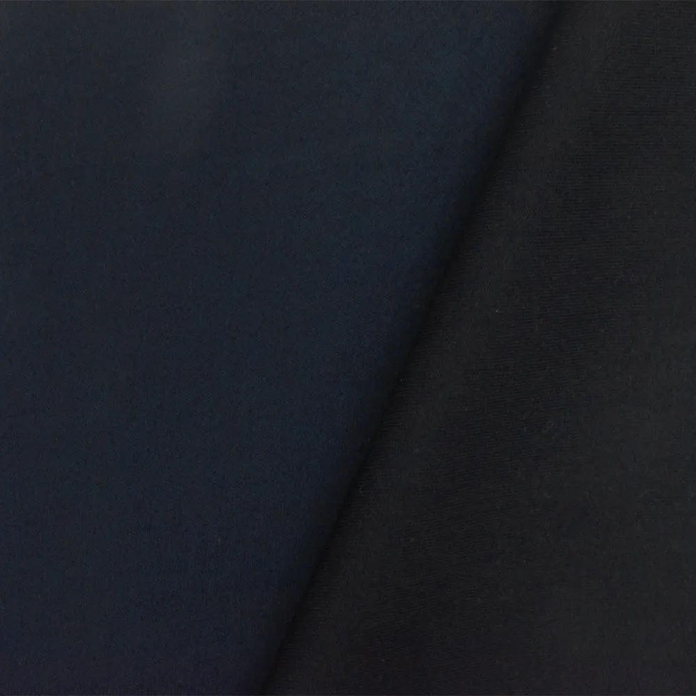 Abyss Navy-Black Solid Stretch Bonded Scuba Double Knit Fabric