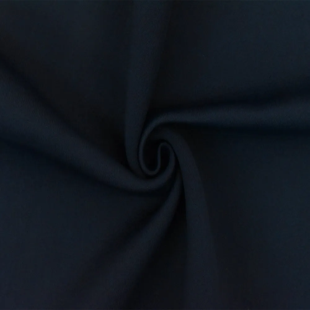 Abyss Navy-Black Solid Stretch Bonded Scuba Double Knit Fabric