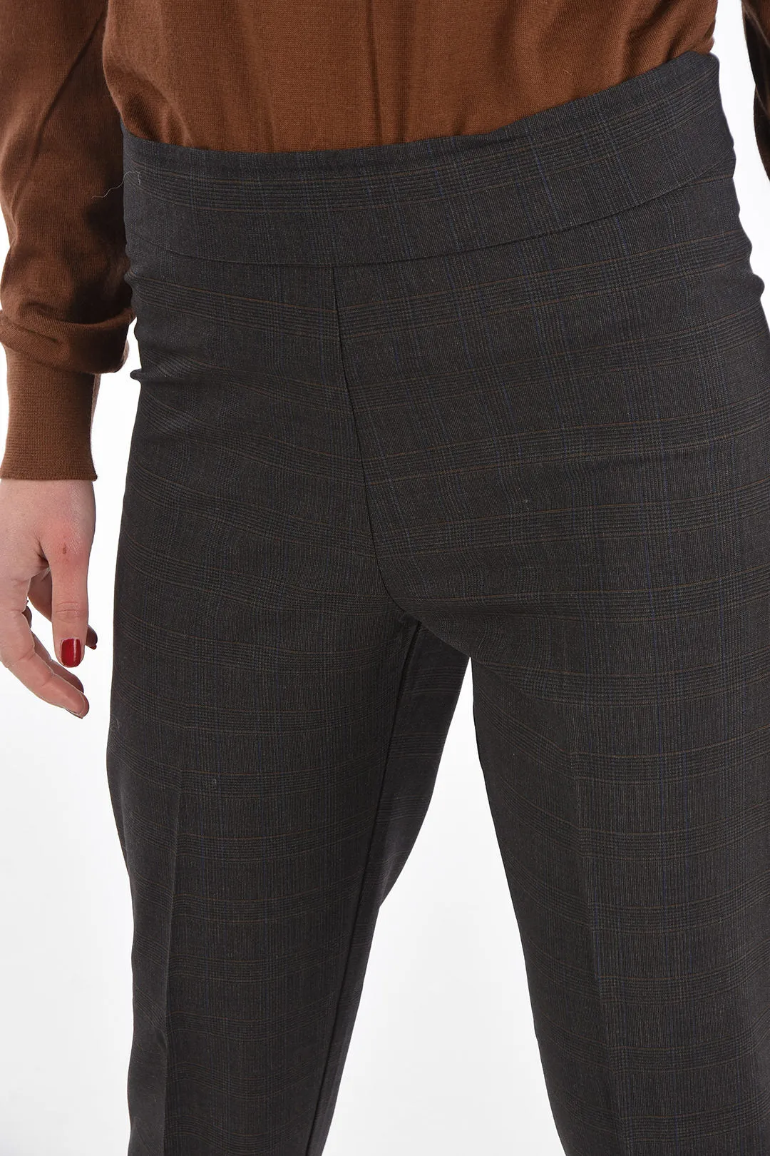 Avenue Montaigne district check cuffed hem trousers 42 Italian size