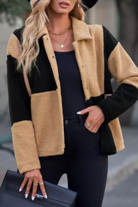 Jonah Color Block Snap Down Collared Neck Jacket
