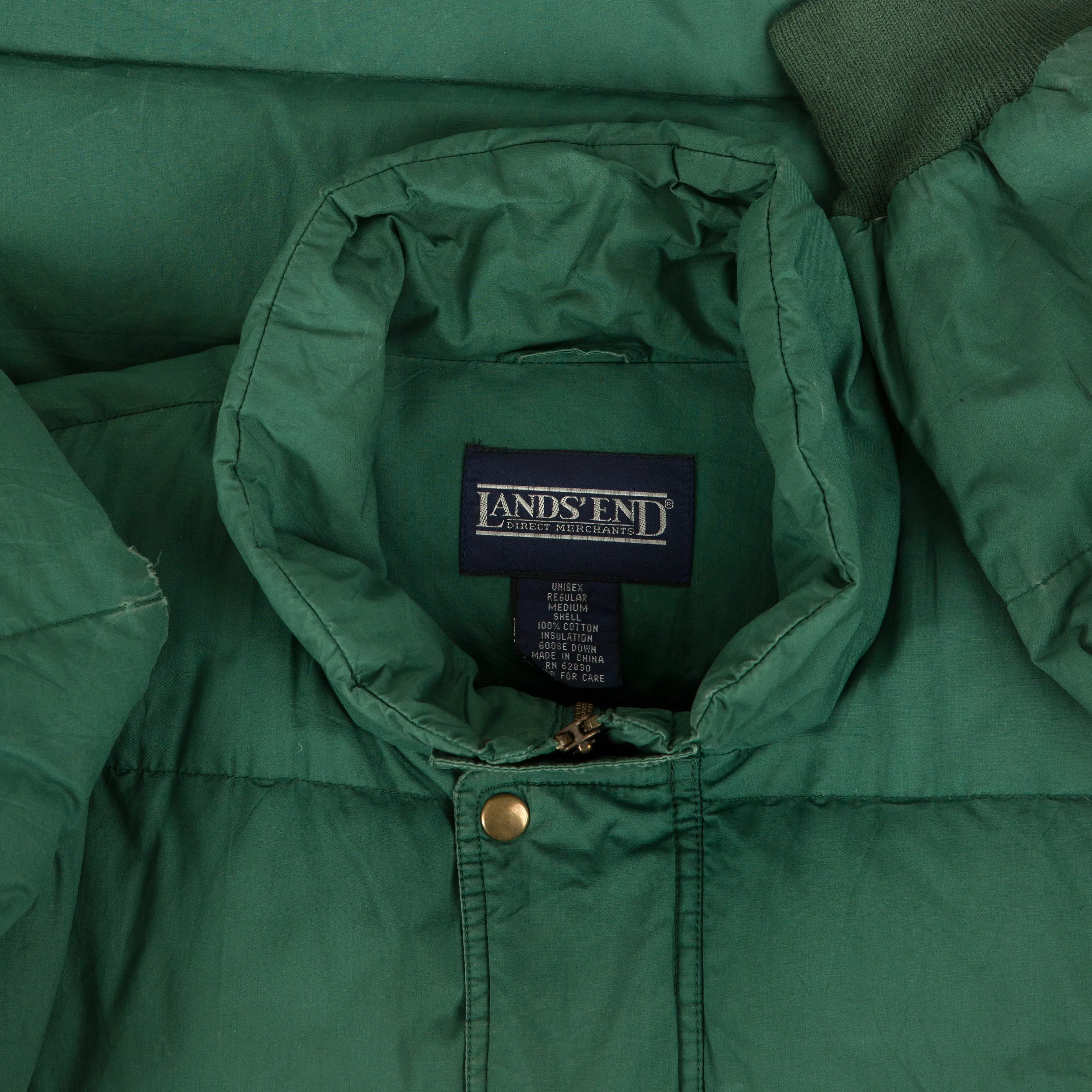 MEN'S VINTAGE GOOSE DOWN PUFFER JACKET - MEDIUM