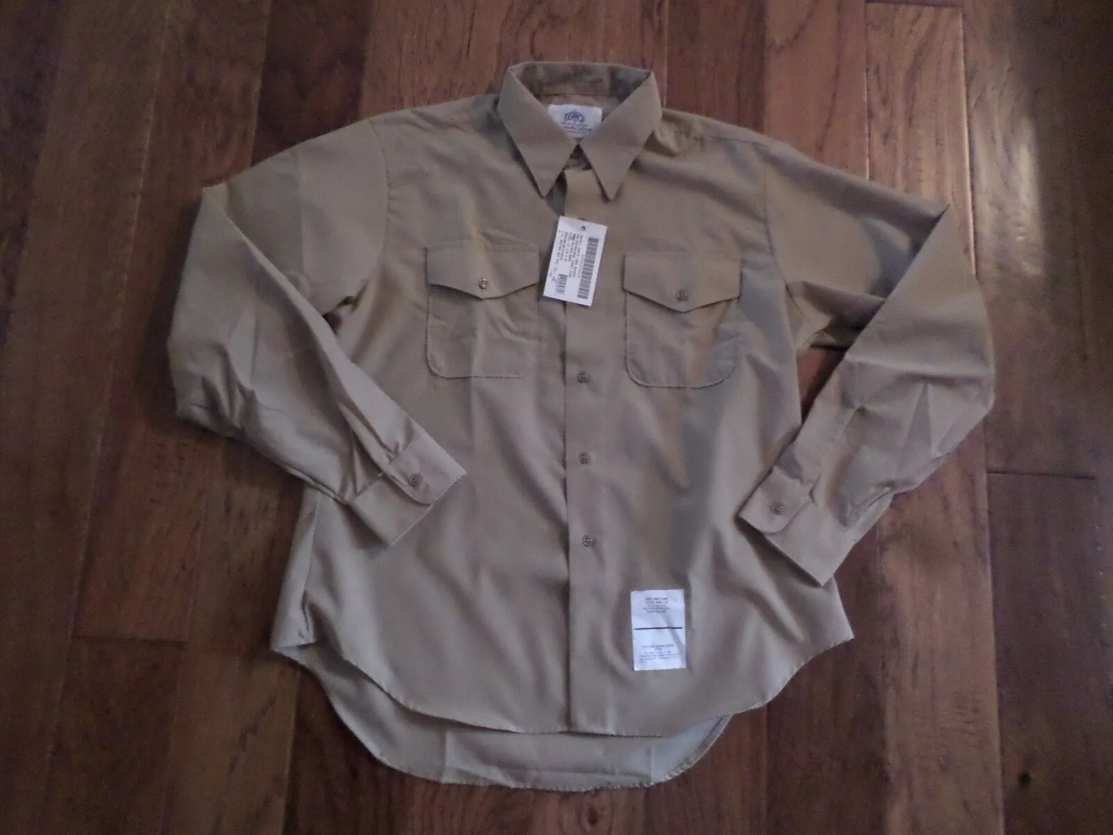 NEW U.S MILITARY NAVY MARINE CORPS LONG SLEEVE KHAKI DRESS SHIRT 14 1/2 X 33 USA