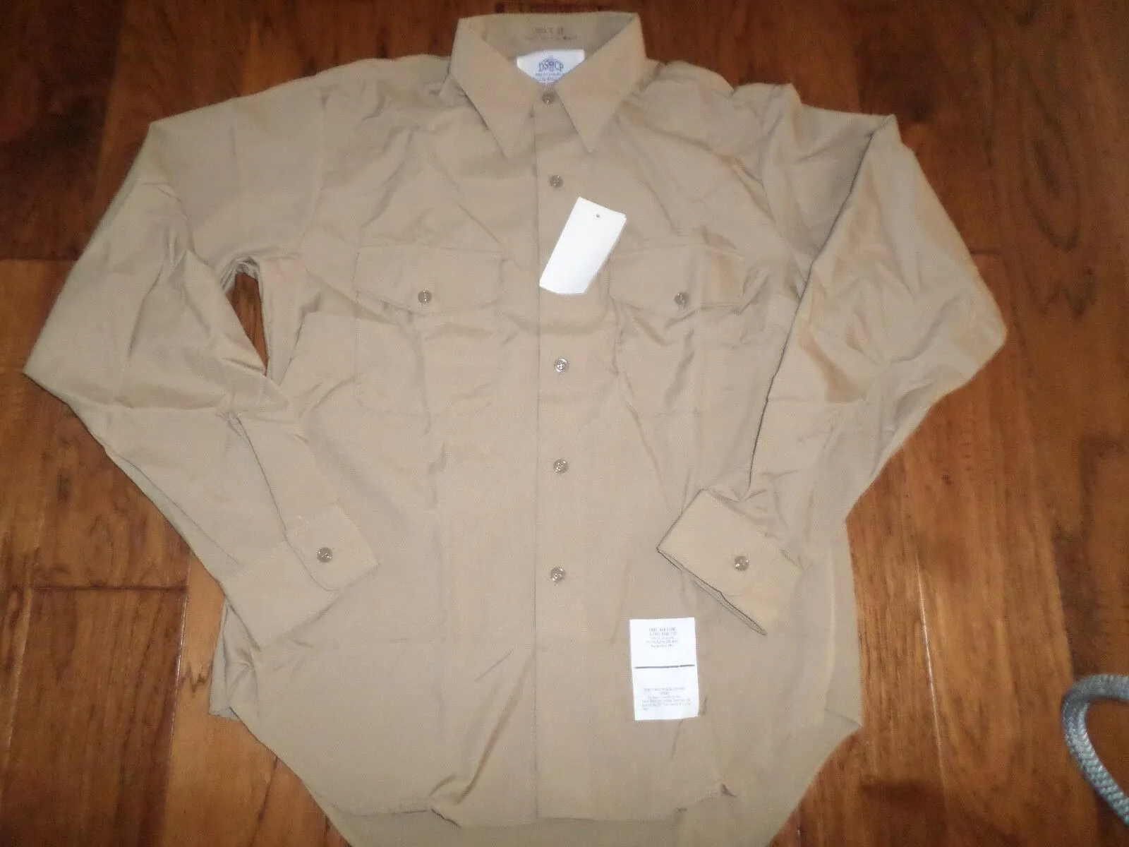 NEW U.S MILITARY NAVY MARINE CORPS LONG SLEEVE KHAKI DRESS SHIRT 14 1/2 X 33 USA