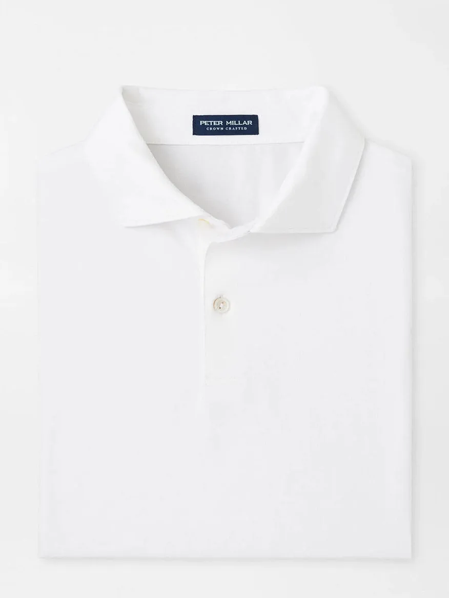 Peter Millar Albatross Cotton Blend Piqué Polo in White