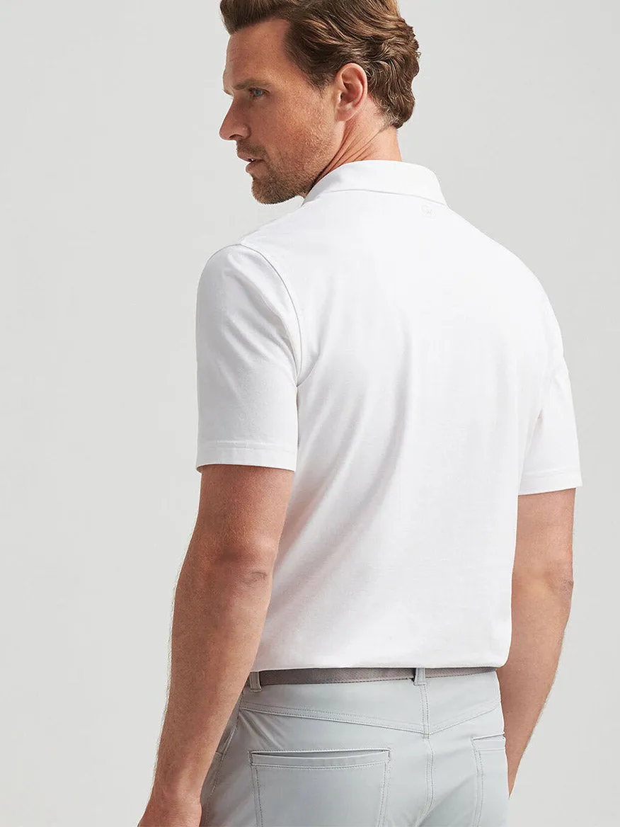 Peter Millar Albatross Cotton Blend Piqué Polo in White