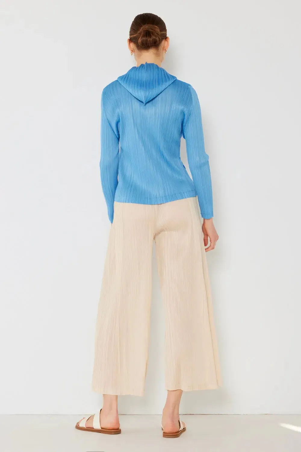 Pleated Hood Jacket 2 Way Zipper