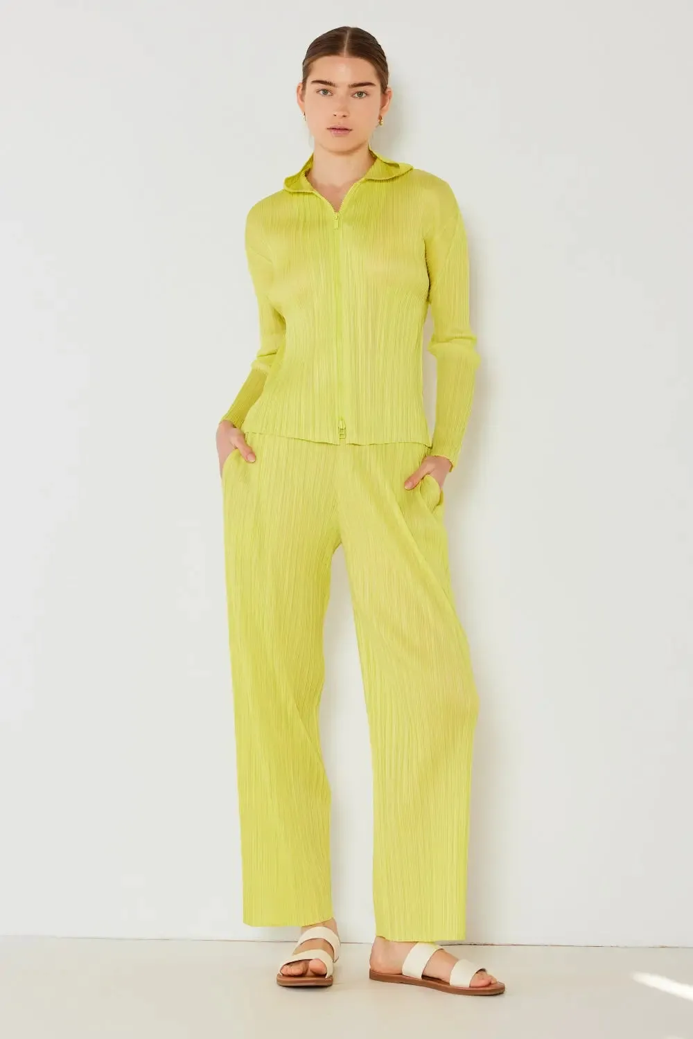 Pleated Hood Jacket 2 Way Zipper