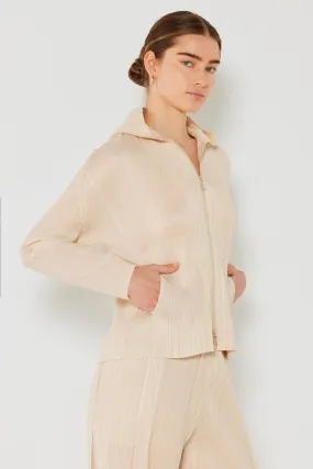 Pleated Hood Jacket 2 Way Zipper