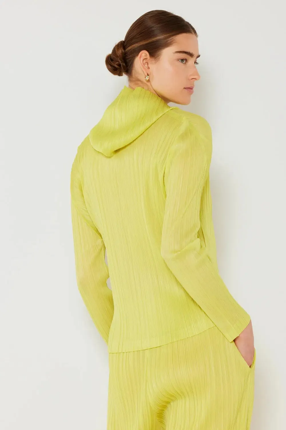 Pleated Hood Jacket 2 Way Zipper