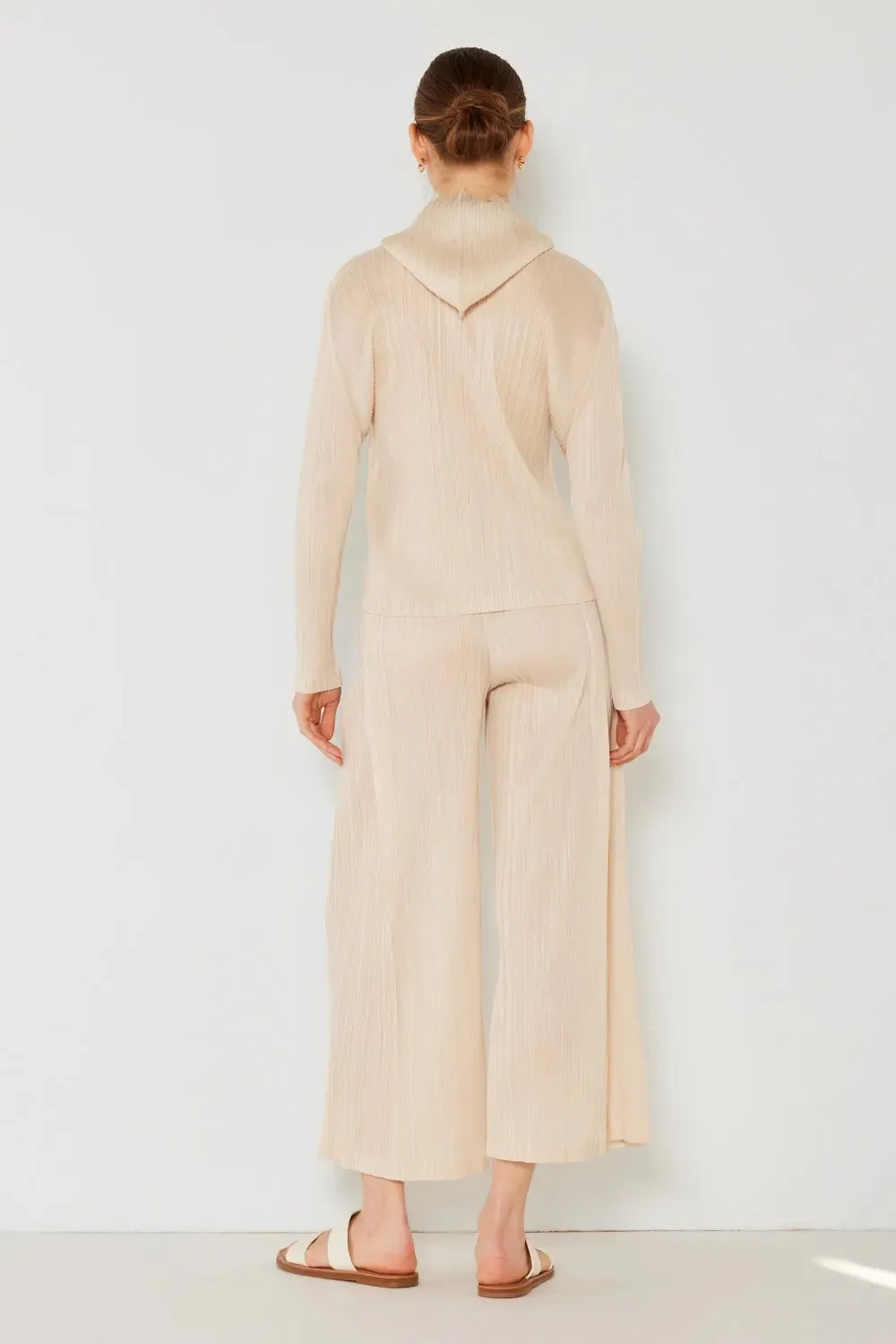 Pleated Hood Jacket 2 Way Zipper
