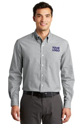 Port Authority Plaid Easy Care Custom Shirts, Charcoal