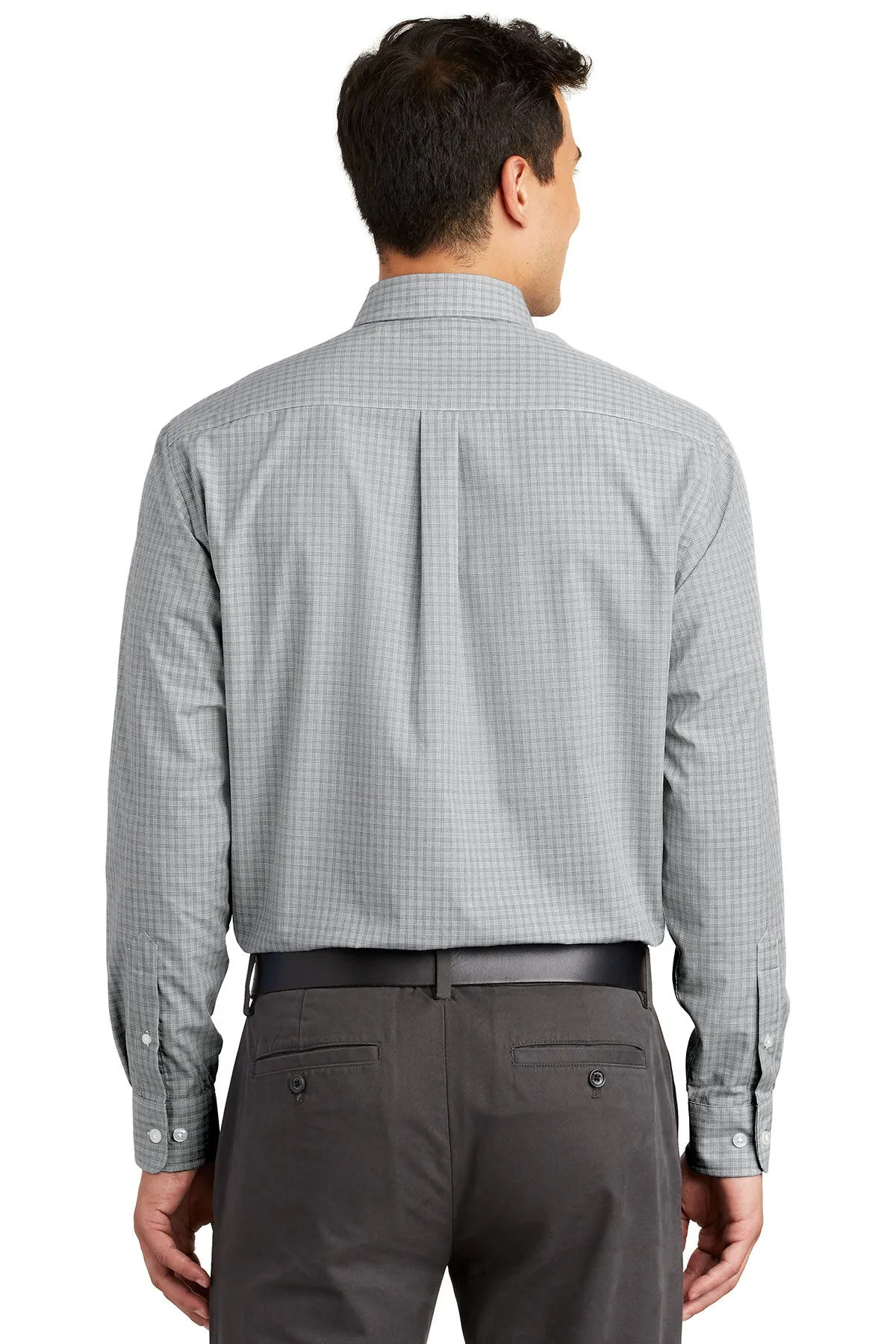 Port Authority Plaid Easy Care Custom Shirts, Charcoal